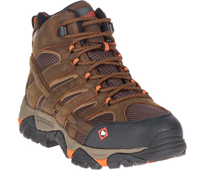 Merrell Moab Vertex Mid Vanntette SR Arbeids Boot Arbeidsstøvler Herre Sjokolade | 38744M-2WC