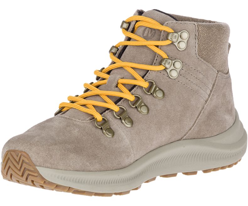 Merrell Ontario Semsket Skinn Mid Fjellsko Dame Brune Gul | 40756W-1HA