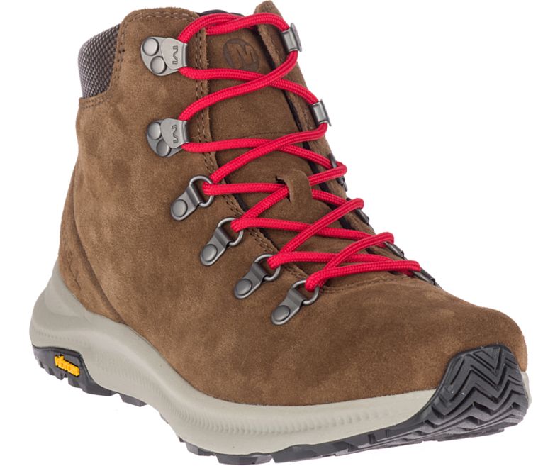 Merrell Ontario Semsket Skinn Mid Fjellsko Herre Mørke Brune | 40757M-2HA