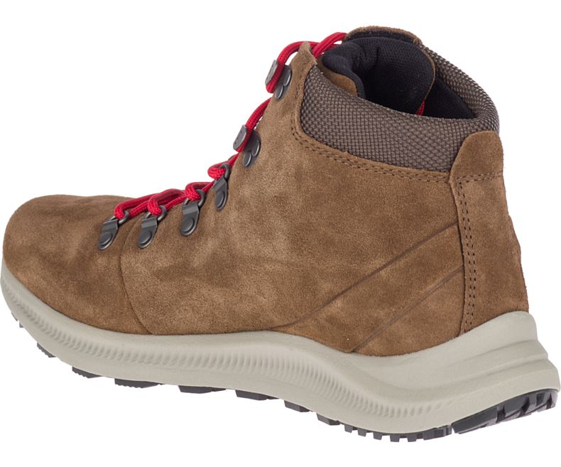 Merrell Ontario Semsket Skinn Mid Fjellsko Herre Mørke Brune | 40757M-2HA