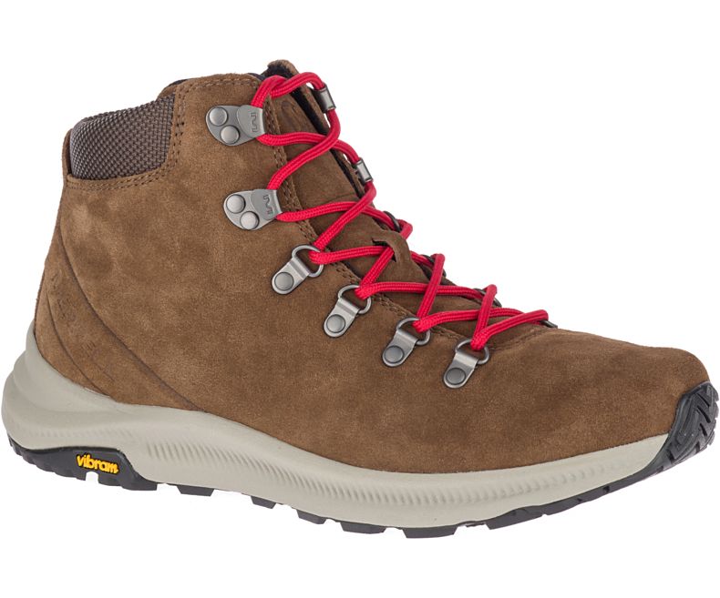 Merrell Ontario Semsket Skinn Mid Fjellsko Herre Mørke Brune | 40757M-2HA