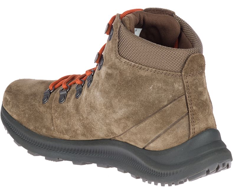 Merrell Ontario Semsket Skinn Mid Fjellsko Herre Mørke Khaki | 40757M-2HD