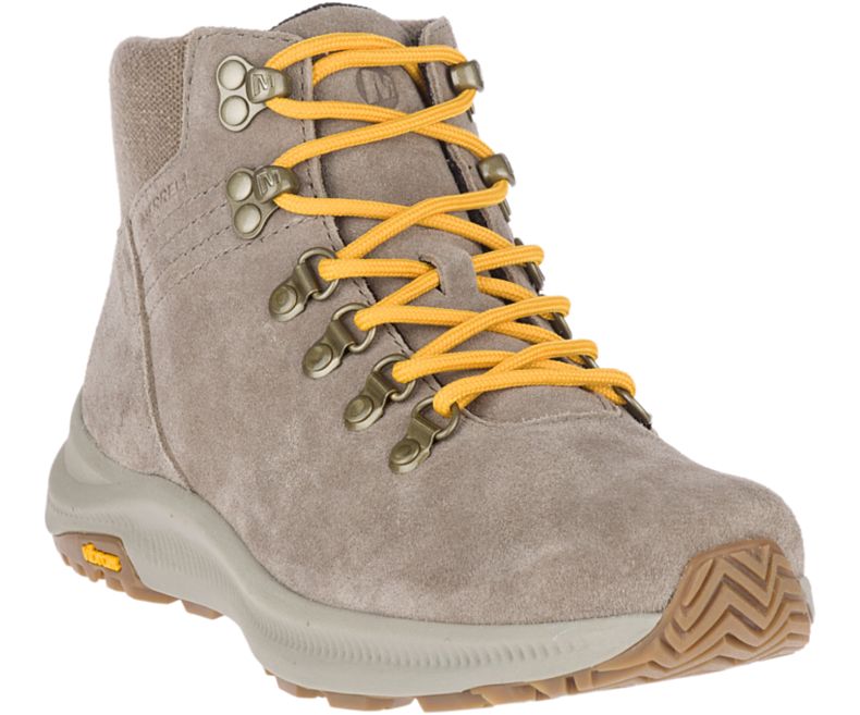 Merrell Ontario Semsket Skinn Mid Gåsko Dame Brune Gul | 40756W-1WA