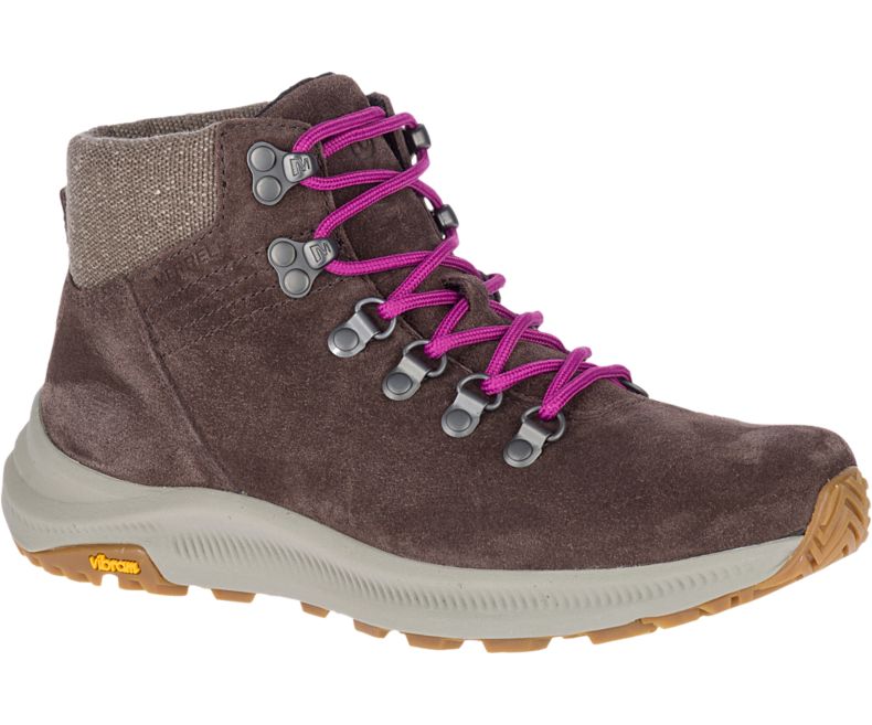 Merrell Ontario Semsket Skinn Mid Gåsko Dame Brune Rosa | 40756W-1WB