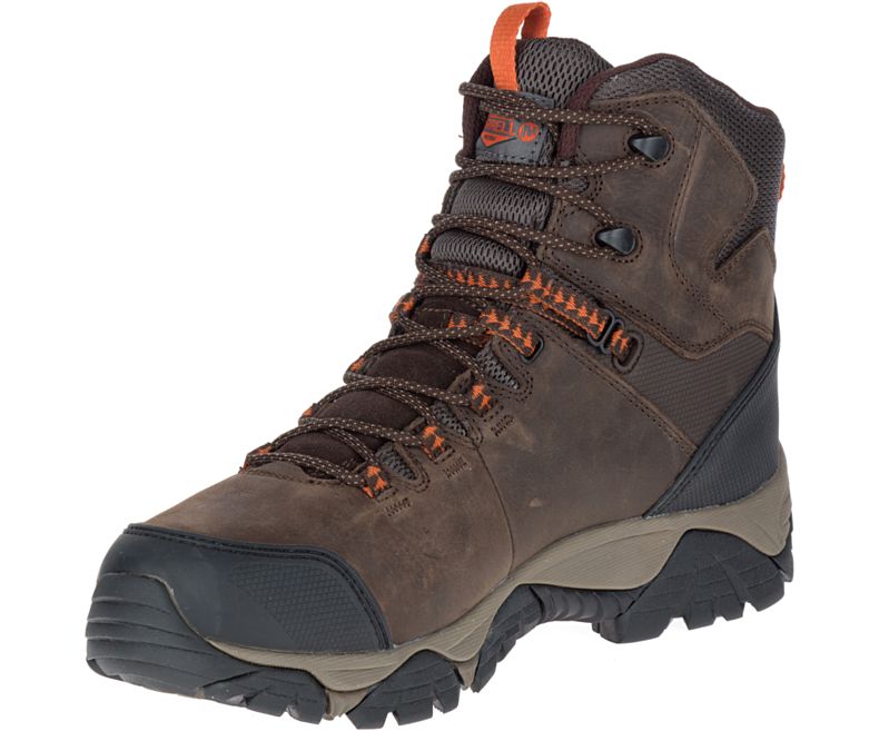 Merrell Phaserbound Mid Vanntette Arbeids Boot Arbeidsstøvler Herre Mørke Brune | 29811M-2OD