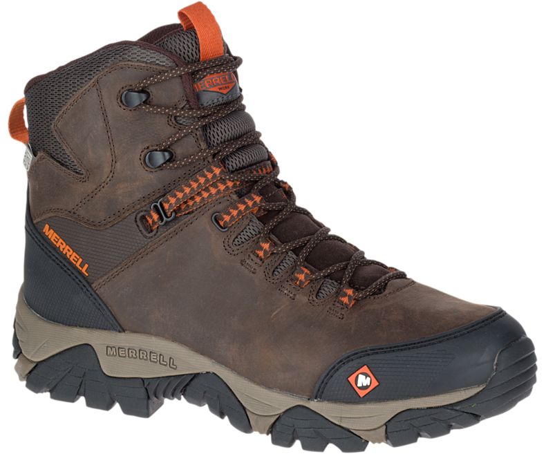 Merrell Phaserbound Mid Vanntette Arbeids Boot Arbeidsstøvler Herre Mørke Brune | 29811M-2OD