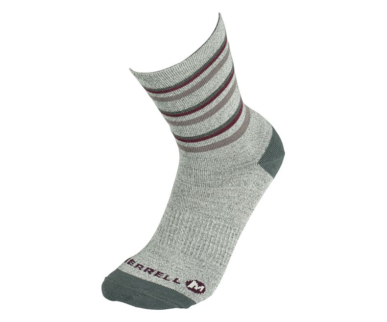 Merrell Polstrede Hiker Crew Sock 3-Pack Sokker Dame Grønn Grå Mørke Grå | 41635W-1SG