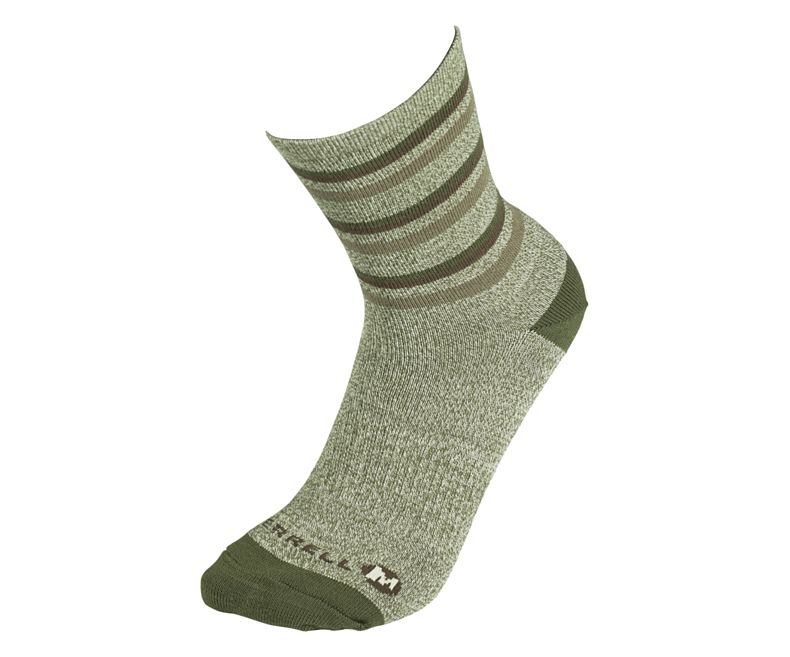 Merrell Polstrede Hiker Crew Sock 3-Pack Sokker Dame Grønn Grå Mørke Grå | 41635W-1SG