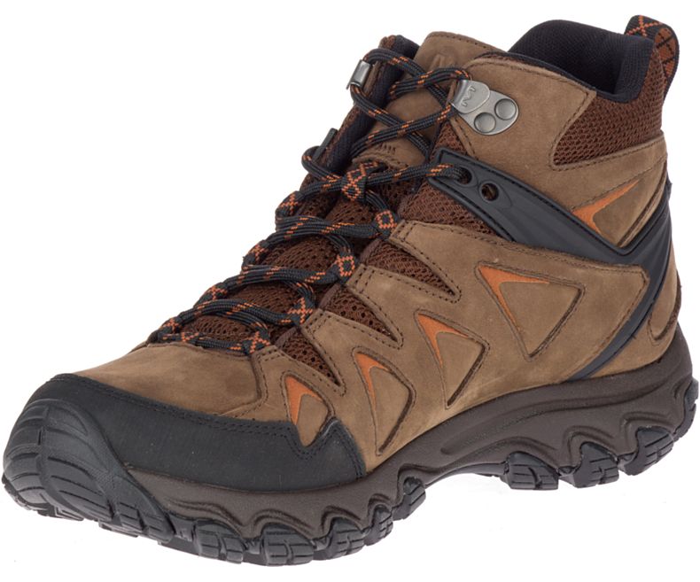 Merrell Pulsate 2 Mid Lær Vanntette Brede Bredde Fjellsko Herre Mørke Brune | 36109M-2HD