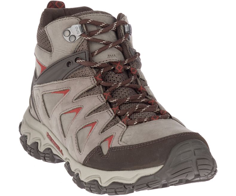 Merrell Pulsate 2 Mid Lær Vanntette Gåsko Herre Beige Rød | 36108M-2WB