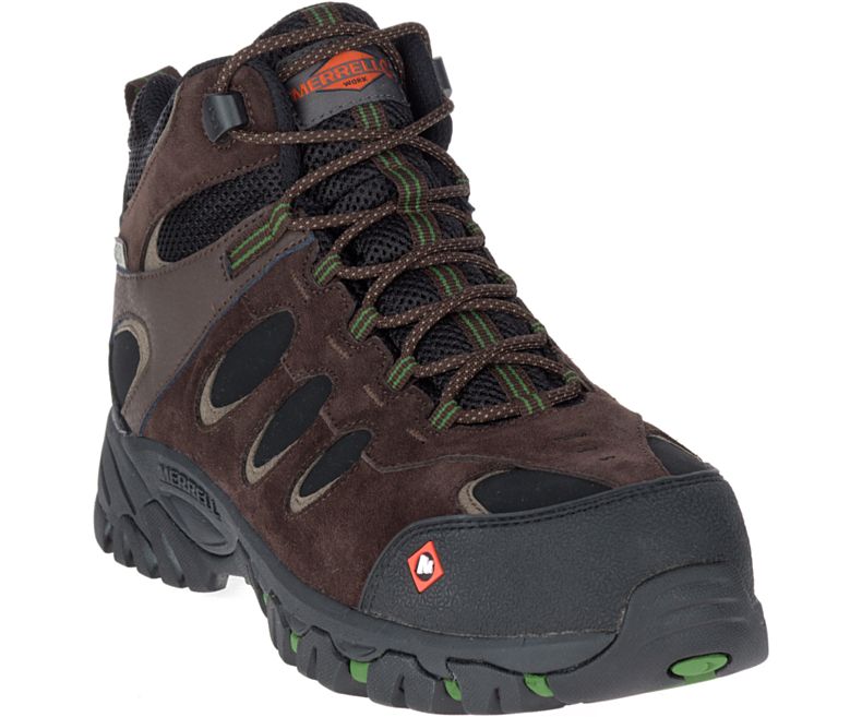 Merrell Ridgepass Bolt Mid Vanntette Comp Tå Arbeids Boot Fjellstøvler Herre Mørke Brune | 29087M-2HD