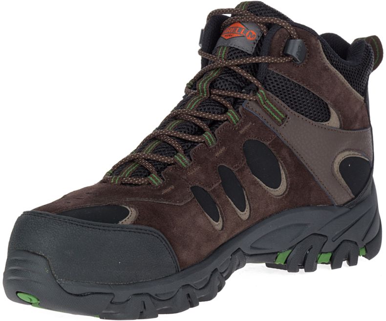 Merrell Ridgepass Bolt Mid Vanntette Comp Tå Arbeids Boot Fjellstøvler Herre Mørke Brune | 29087M-2HD