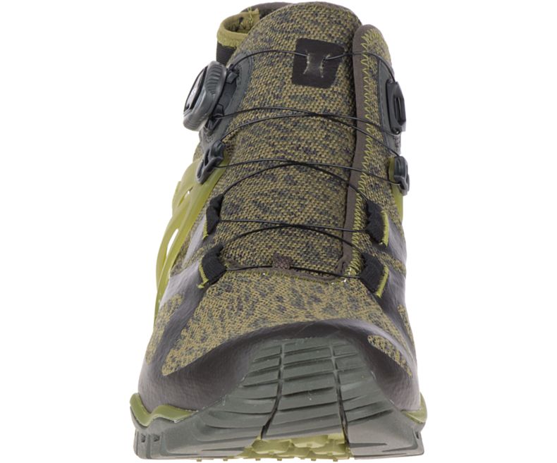 Merrell Rove Mid Knit Fjellsko Herre Olivengrønne | 36103M-2HJ