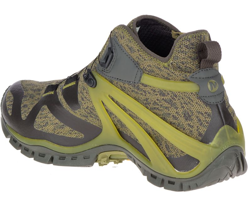 Merrell Rove Mid Knit Fjellsko Herre Olivengrønne | 36103M-2HJ