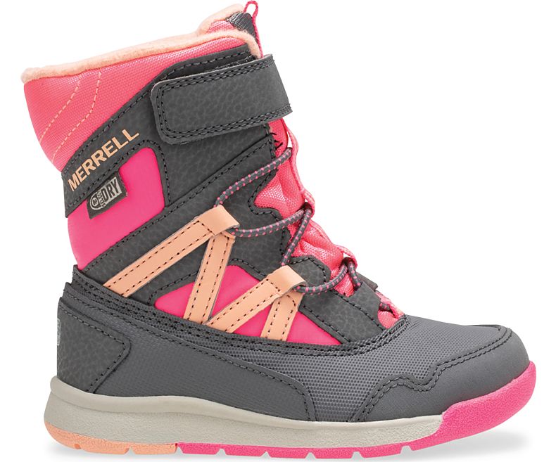 Merrell Snow Crush Jr. Vanntette Boot Vinterstøvler Barn Grå Korall | 41014B-1SA