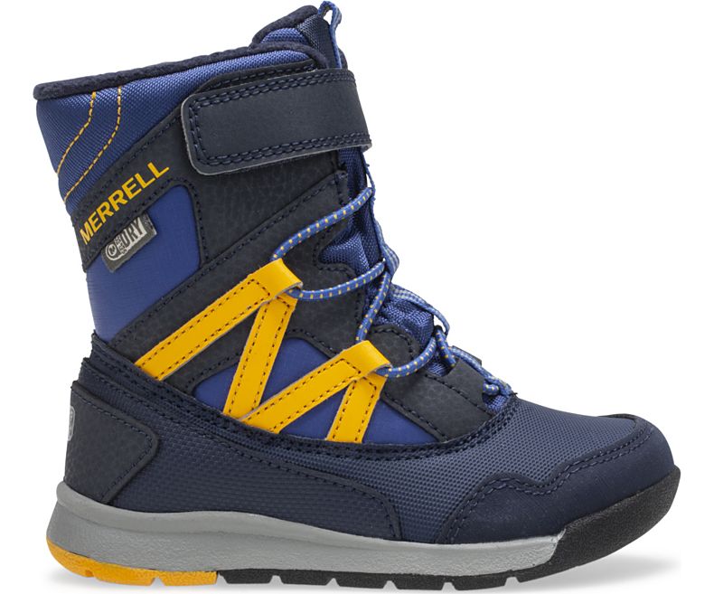 Merrell Snow Crush Jr. Vanntette Boot Vinterstøvler Barn Marineblå Gul | 41014B-1SN