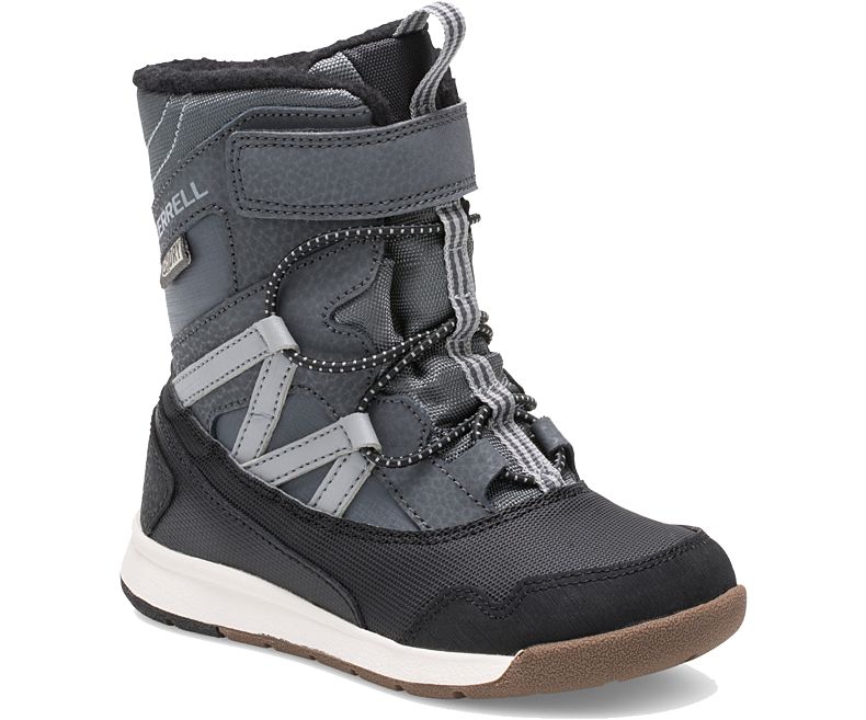 Merrell Snow Crush Jr. Vanntette Boot Vinterstøvler Barn Grå Svarte | 41014B-2SG