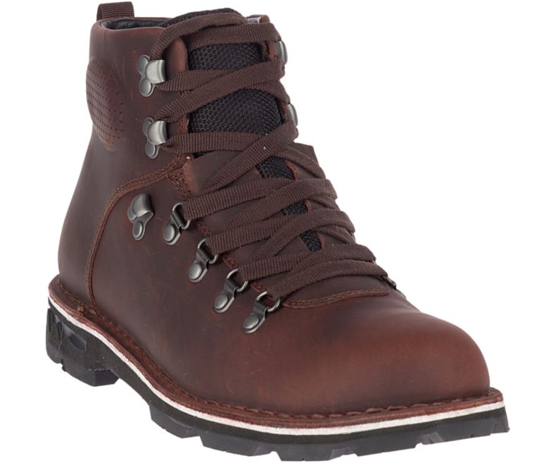 Merrell Sugarbush Braden Mid Lær Vanntette Vanntette Sko Herre Mørke Brune | 38905M-2WD