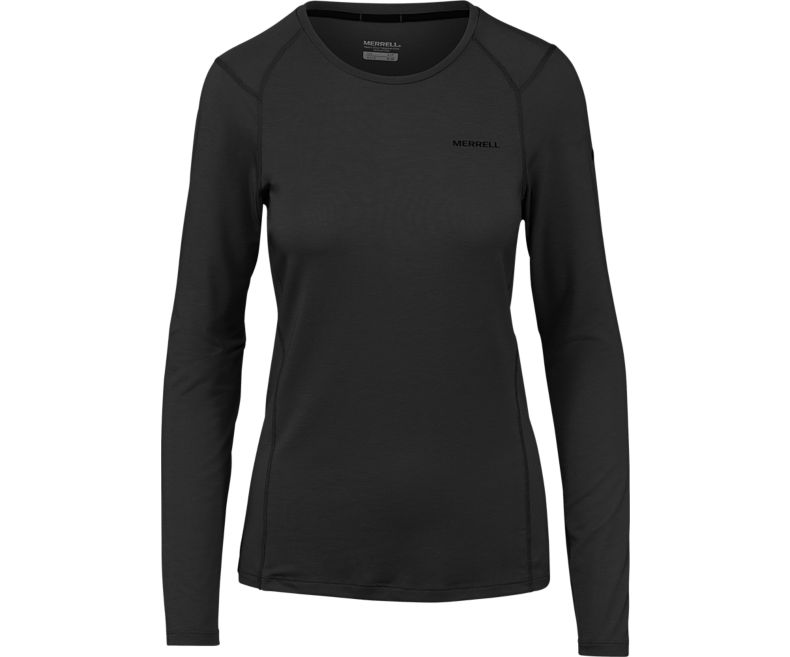 Merrell Tencel® Long Sleeve Tee with drirelease® Fabric Skjorter Med Lange Armer Dame Svarte | 41281W-1LB