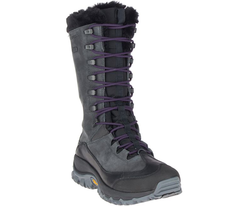 Merrell Thermo Rhea Høye Vanntette Gåsko Dame Mørke Grå | 41496W-1WD