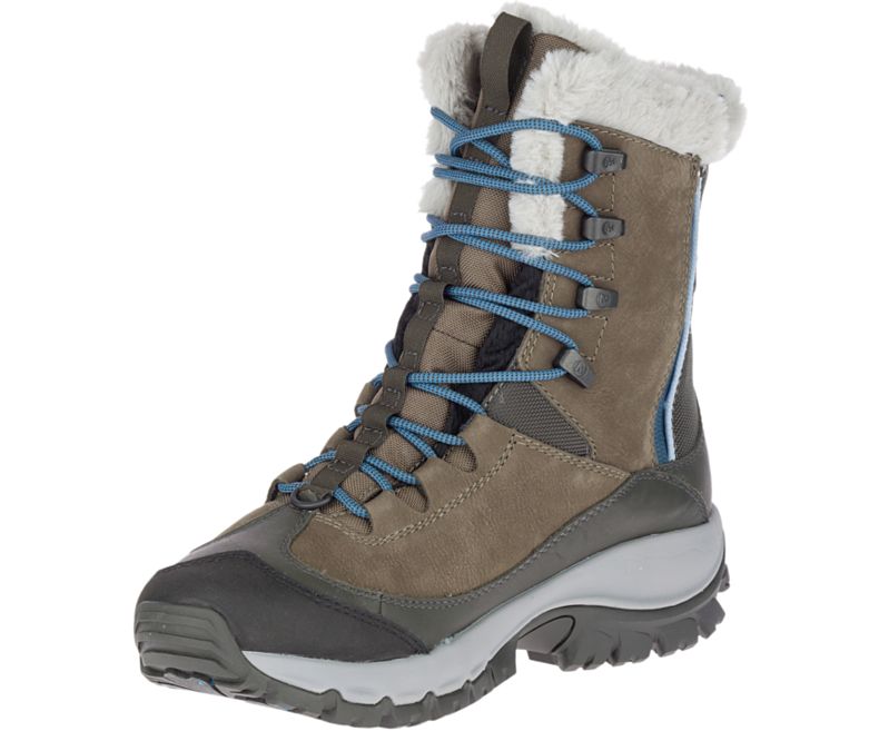 Merrell Thermo Rhea Mid Vanntette Vanntette Sko Dame Olivengrønne | 41497W-1WO