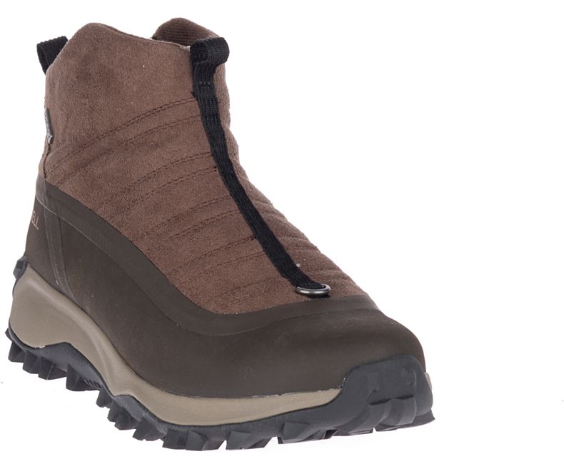 Merrell Thermo Snowdrift Zip Mid Shell Fjellsko Herre Brune | 41375M-2HB