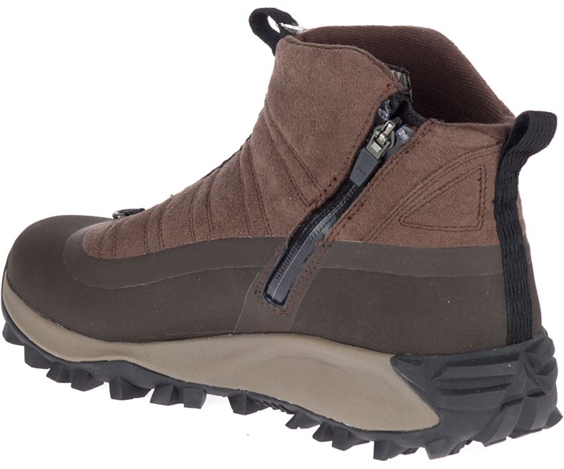 Merrell Thermo Snowdrift Zip Mid Shell Fjellsko Herre Brune | 41375M-2HB