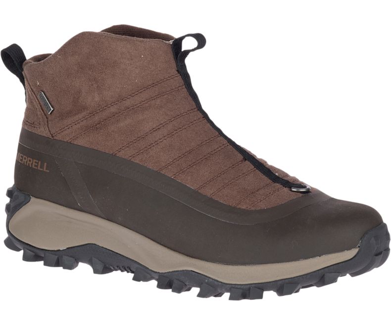 Merrell Thermo Snowdrift Zip Mid Shell Fjellsko Herre Brune | 41375M-2HB