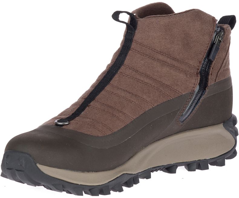 Merrell Thermo Snowdrift Zip Mid Shell Gåsko Herre Brune | 41375M-2WB