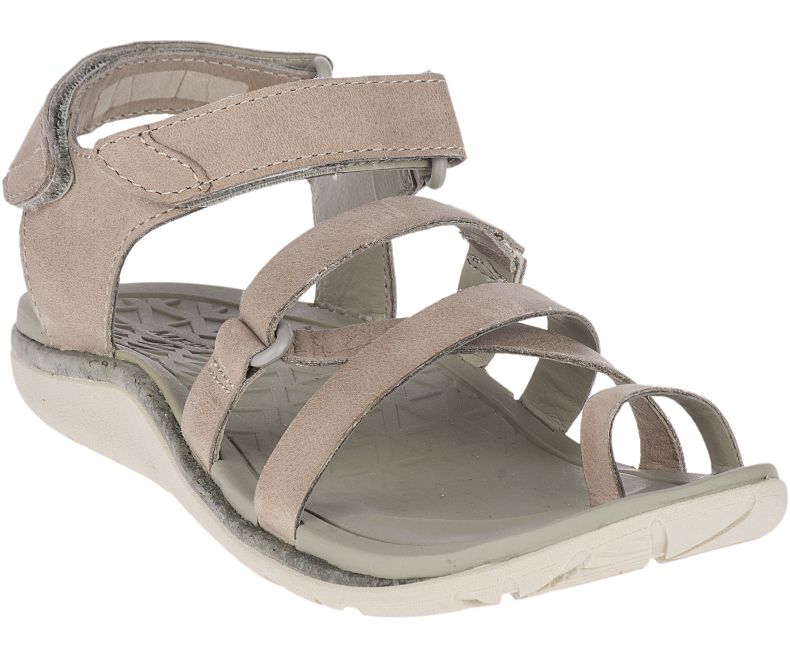 Merrell Trailway Wrap Lær Sandaler Dame Beige | 36404W-1SB