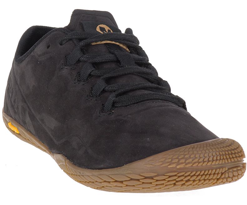 Merrell Vapor Glove 3 Luna Lær Barefoot Sko Dame Svarte | 33400W-1BB