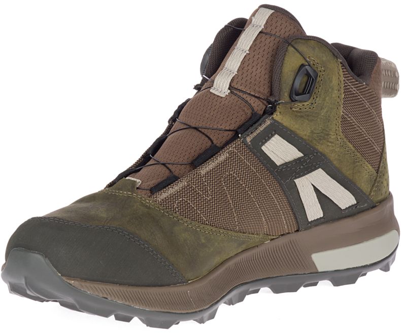 Merrell Zion Boa Mid GORE -TEX® Gåsko Herre Mørke Olivengrønne | 41232M-2WD