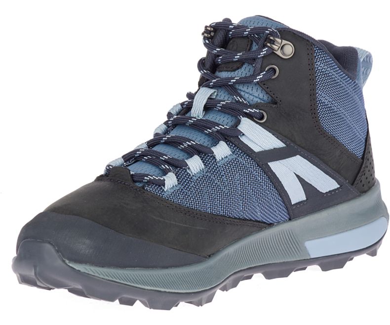 Merrell Zion Mid Vanntette Fjellsko Dame Marineblå | 40758W-1HN