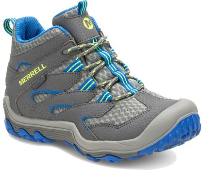 Merrell Chameleon 7 Access Mid Vanntette Boot Fjellstøvler Barn Grå Blå | 41007K-1HG