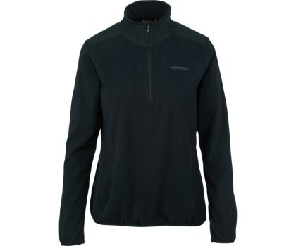 Merrell Flux Lette Hybrid 1/4 Zip Fleece Lette Jakker Dame Svarte | 39224W-1LB