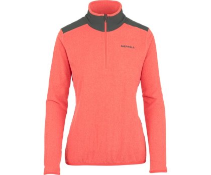 Merrell Flux Lette Hybrid 1/4 Zip Fleece Lette Jakker Dame Korall | 39224W-1LC