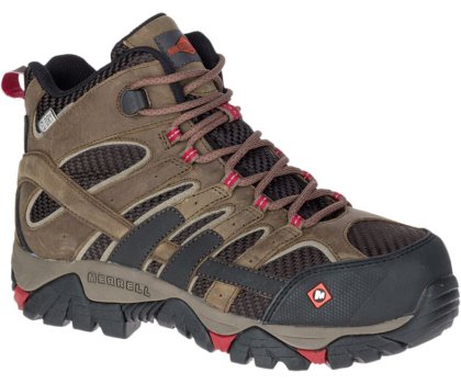 Merrell Moab 2 Vent Mid Vanntette Comp Tå Arbeids Boot Arbeidsstøvler Dame Olivengrønne Rød | 29085W-1WO