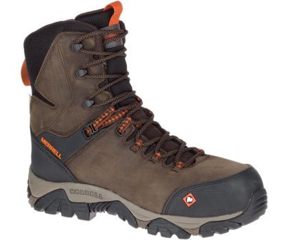 Merrell Phaserbound 8" Thermo Vanntette Comp Tå Arbeids Boot Arbeidsstøvler Herre Mørke Brune | 33458M-2WD