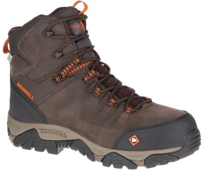 Merrell Phaserbound Mid Vanntette Comp Tå Arbeids Boot Brede Bredde Arbeidsstøvler Herre Mørke Brune | 29080M-2OD