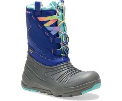 Merrell Snow Quest Lite 2.0 Vanntette Boot Vinterstøvler Barn Grå Blå Turkis | 40920K-1SG